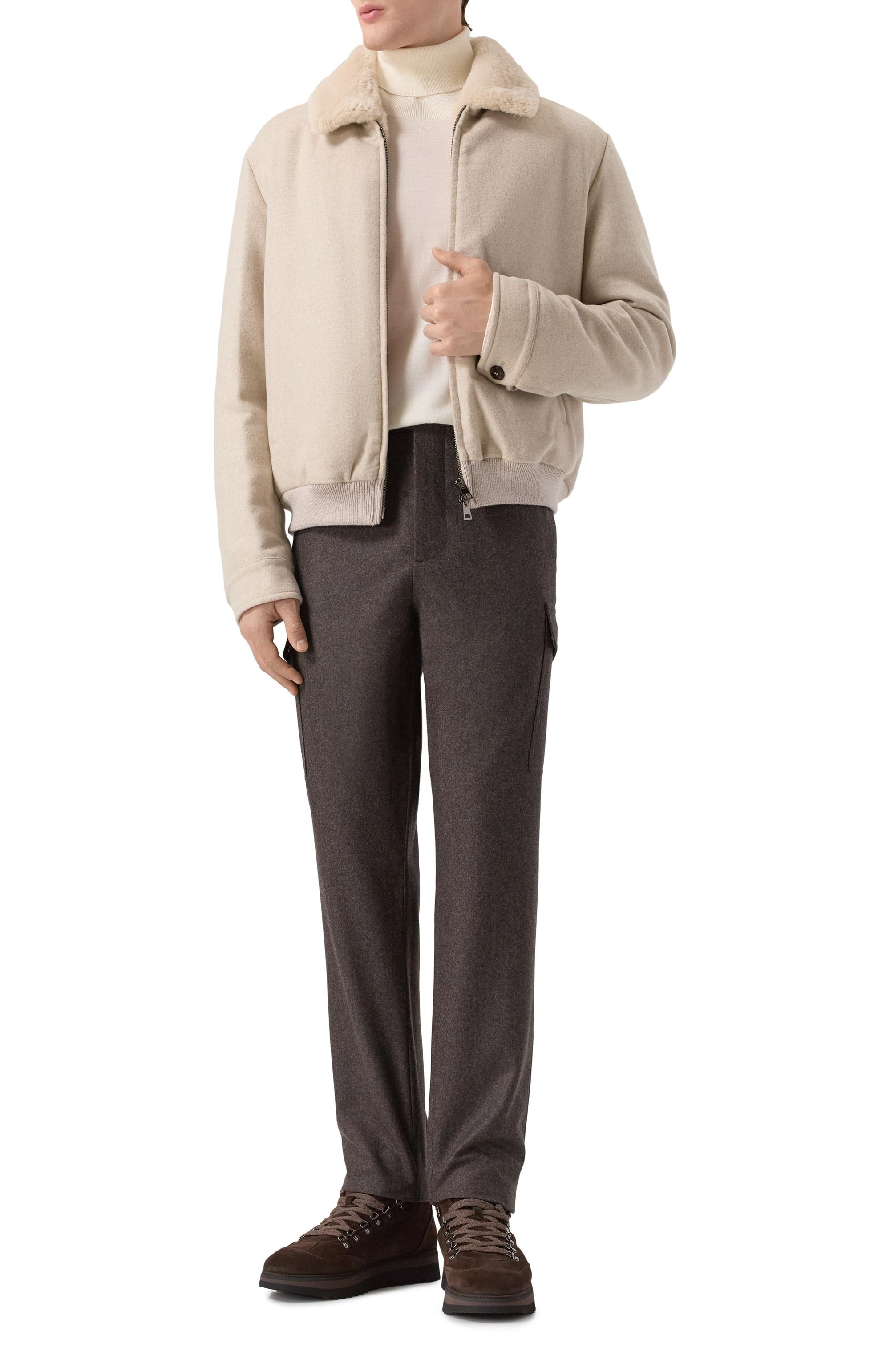 Бомбер с подкладкой из овчины ANDREA CAMPAGNA, арт. 25U029-DB1CNX/58-60, фото 2