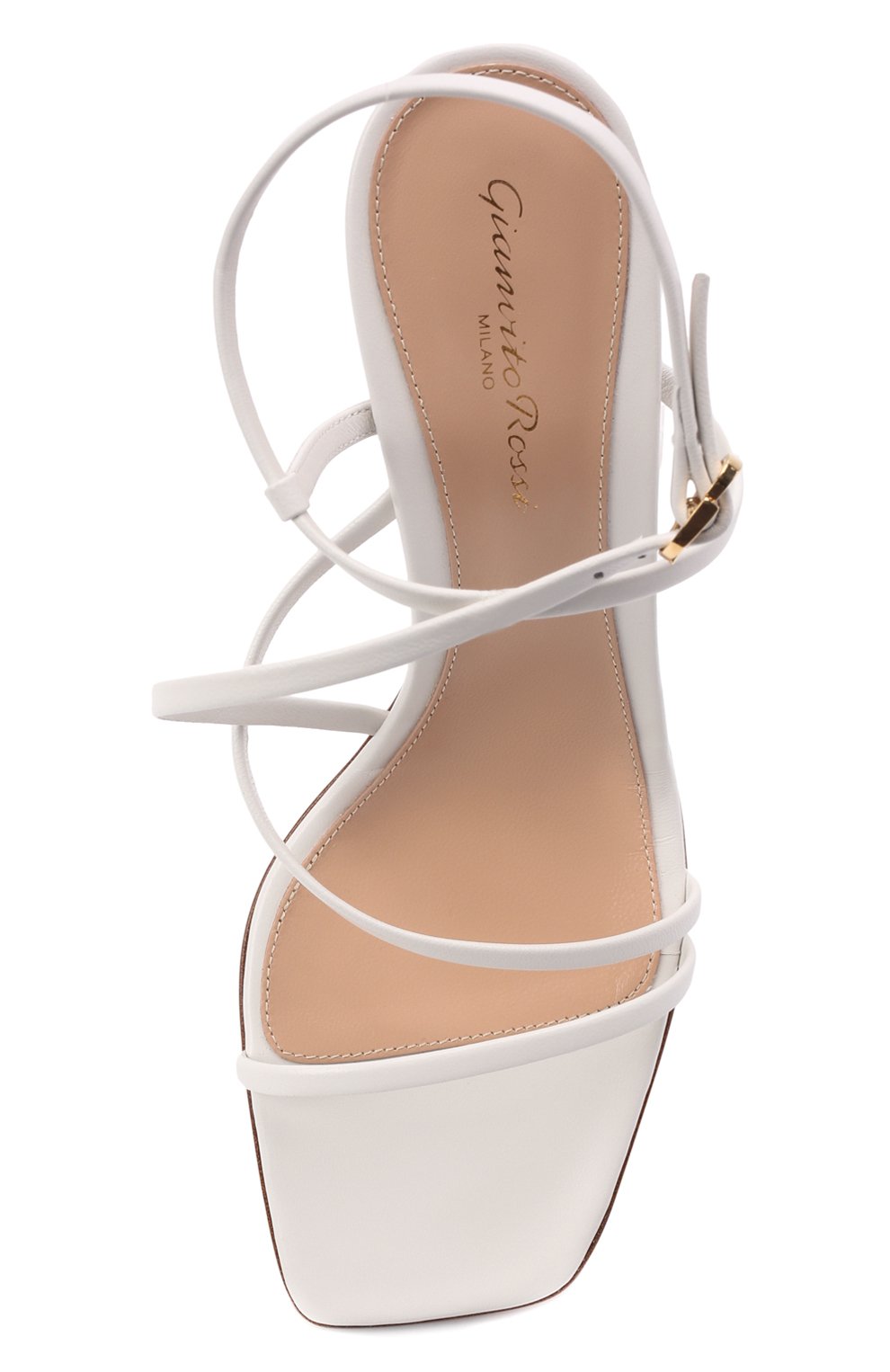 Кожаные босоножки manilla GIANVITO ROSSI белого цвета по цене 69800 руб., арт. G32063.70RIC.NAPBIAN, фото 6 Кожаные босоножки manilla GIANVITO ROSSI, арт. G32063.70RIC.NAPBIAN, фото 6