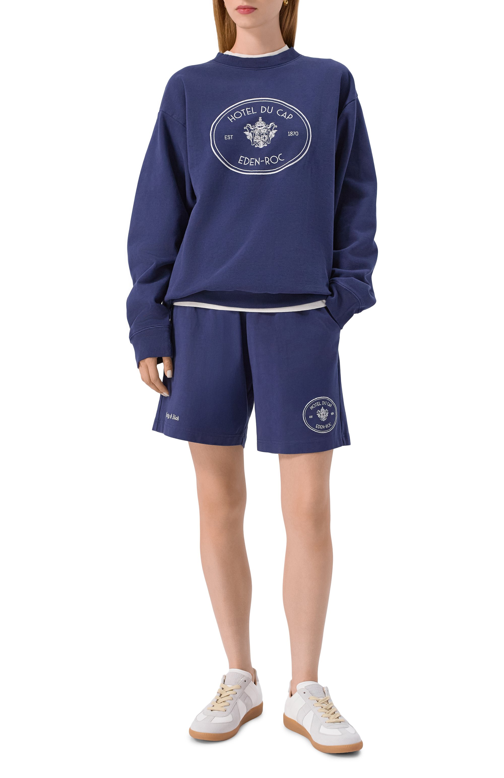 Хлопковый свитшот sporty & rich x hotel du cap-eden-roc SPORTY AND RICH, арт. ST07160621BL106, фото 2