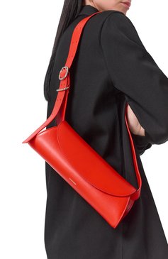 Женская сумка cannolo small JIL SANDER красного цвета, арт. J07WD0023-P5355 | Фото 2 (Драгоценные камни: Проставлено; Материал: Натуральная кожа; Материал сплава: Проставлено; Ремень/цепочка: На ремешке; Размер: small)