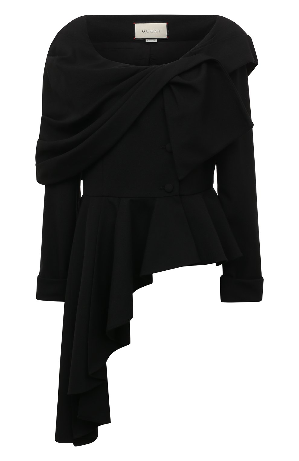 Шерстяной жакет GUCCI черного цвета по цене 429120 руб., арт. 582491 ZJW19, фото 1 Шерстяной жакет GUCCI, арт. 582491 ZJW19, фото 1