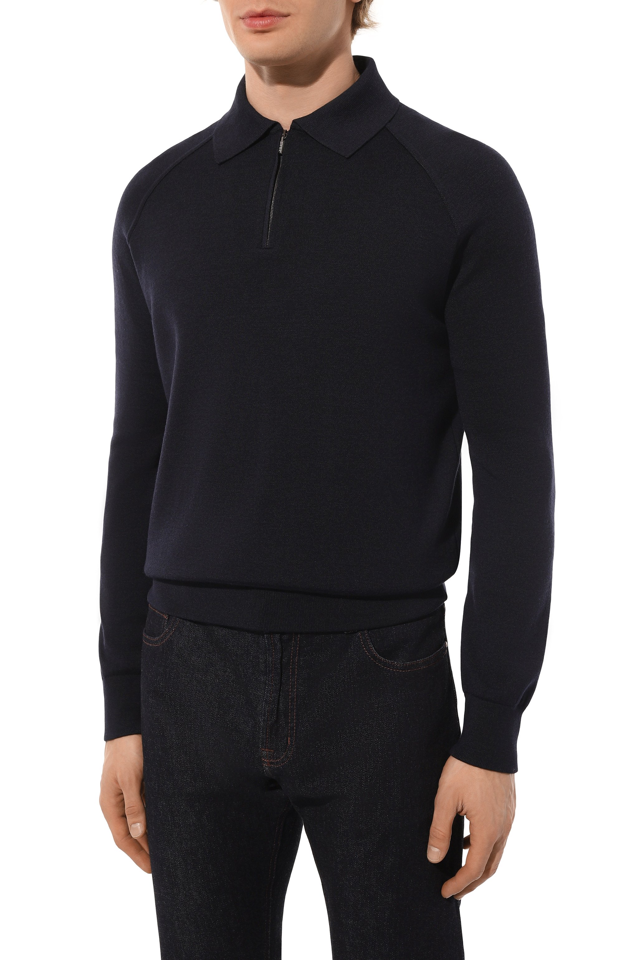 Поло из шерсти и шелка ZILLI, арт. KZPR01M0240VDBL00, фото 3