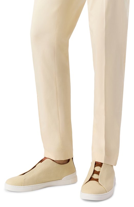 Текстильные кеды Triple Stitch Zegna S7981Z/LHLNA Бежевый  S7981Z/LHLNA Фото 3