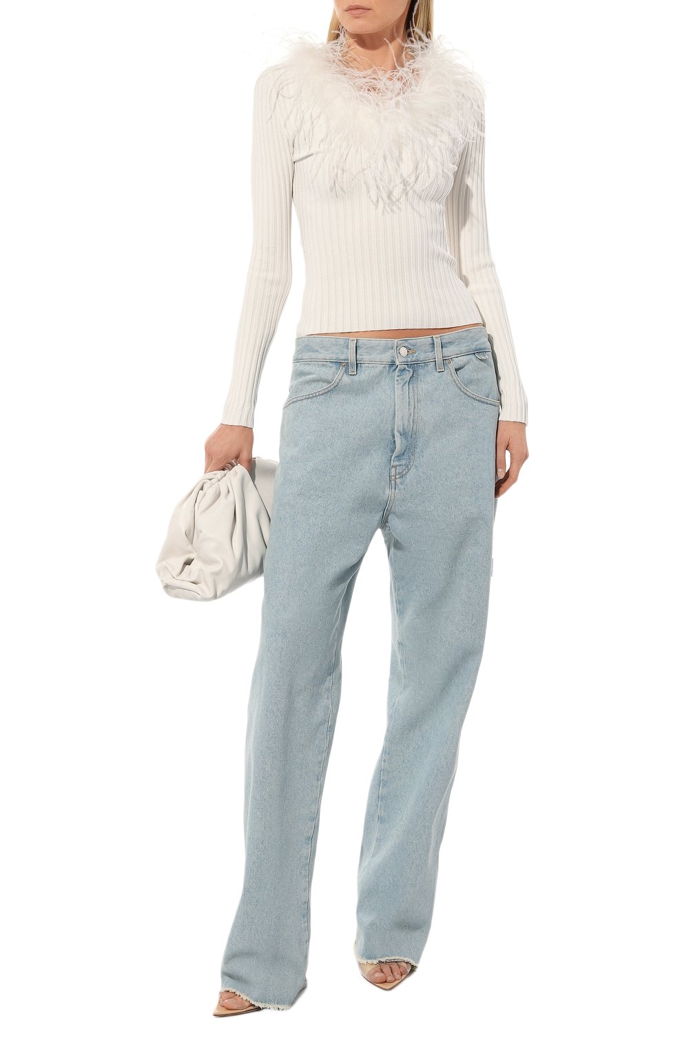 Пуловер из вискозы с отделкой перьями GIUSEPPE DI MORABITO, арт. PS23236KN-233, фото 2