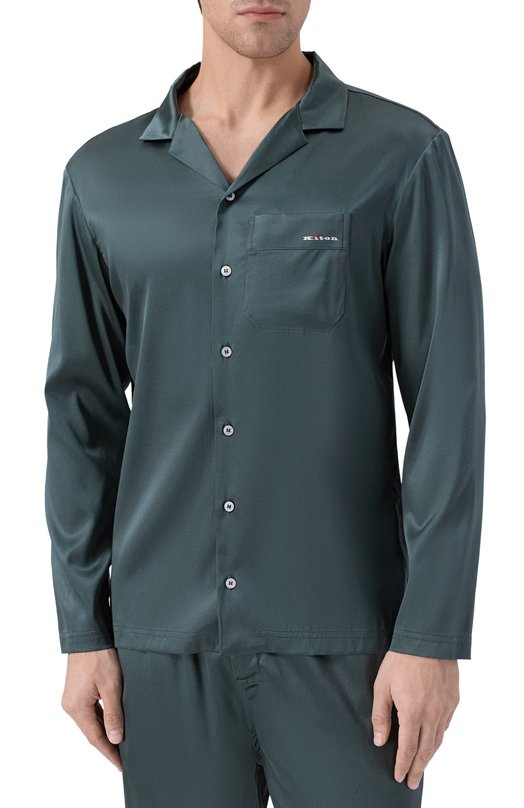 Шелковая сорочка Kiton UNWM018K0245H05 Зелёный  UNWM018K0245H05 Фото 3