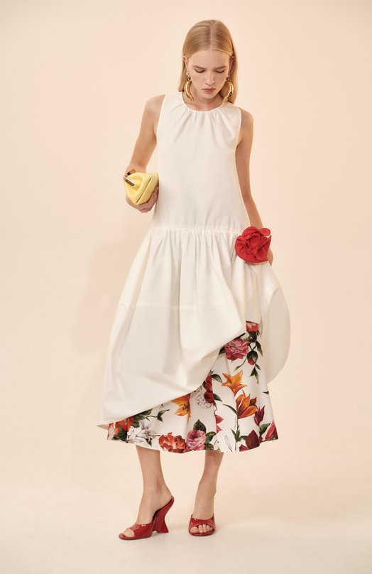 Платье из хлопка и шелка Jil Sander J02CT0452-J45266 Белый  J02CT0452-J45266 Фото 6