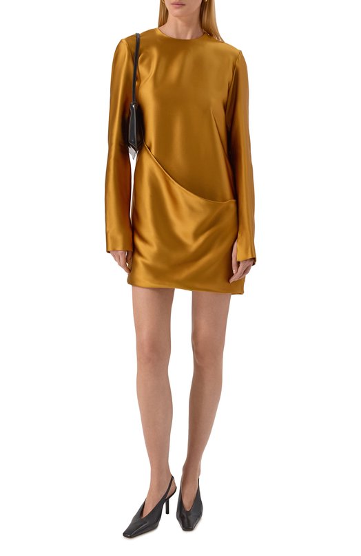 Атласное платье Sportmax ALFIERE1234 Золотой  ALFIERE1234 Фото 2