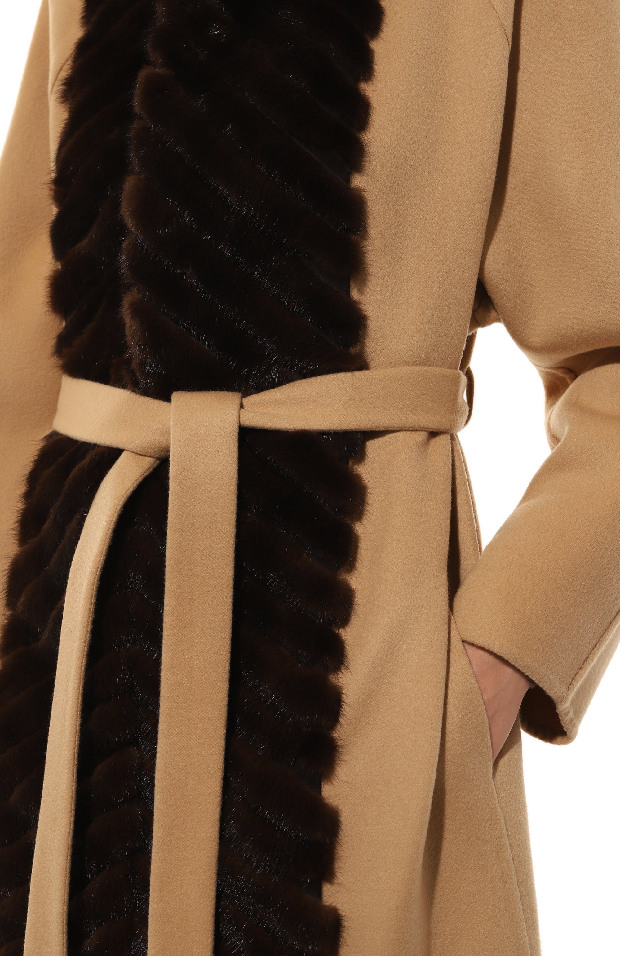 Кашемировое пальто с отделкой из меха норки SABLEFUR, арт. 72213-SB-13, фото 5