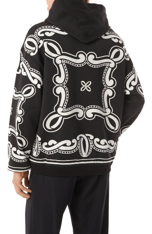 Хлопковое худи Dolce & Gabbana G9BKTT/II7FQ Чёрно-белый  G9BKTT/II7FQ Фото 4