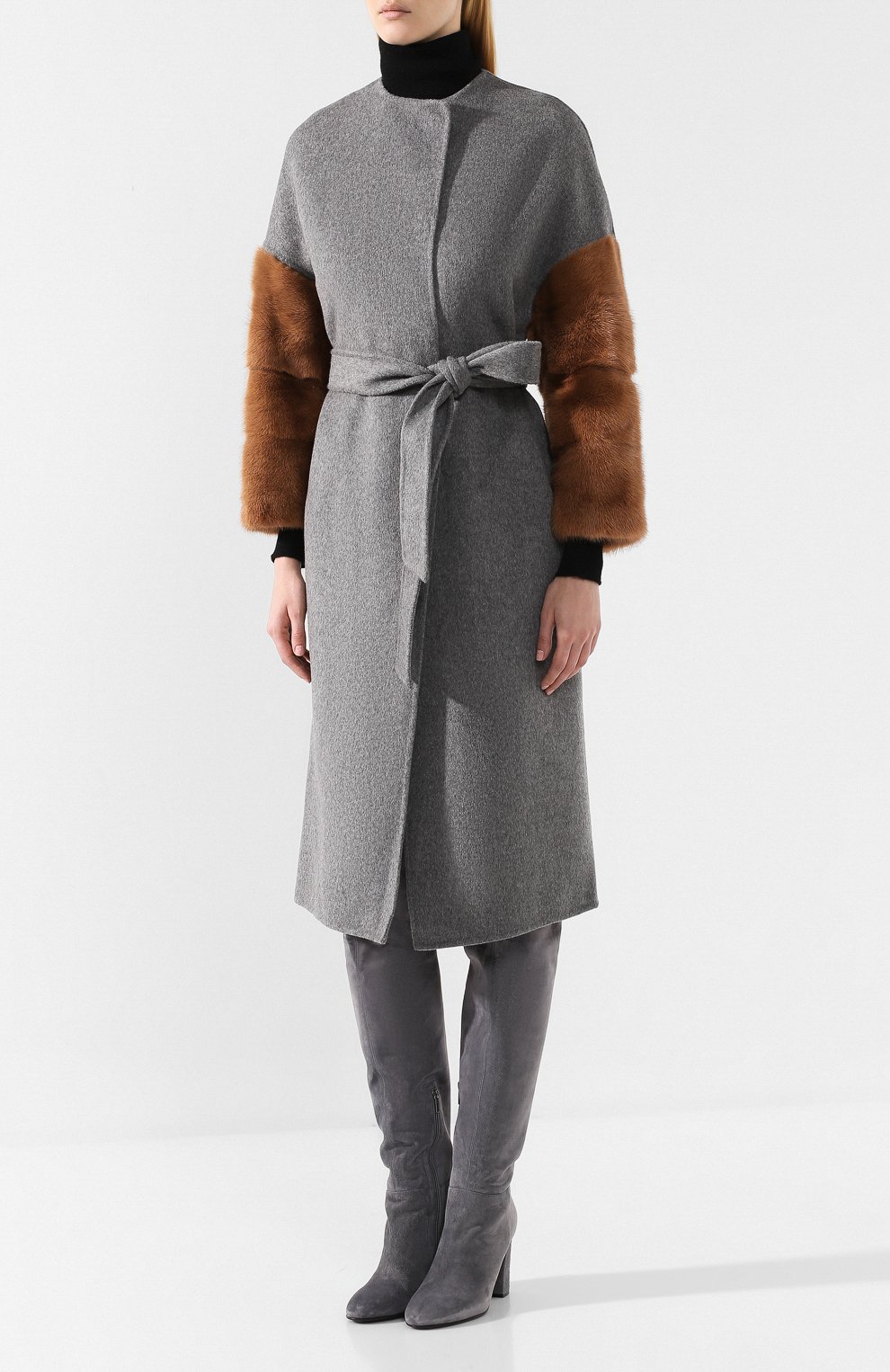 Шерстяное пальто AVA ADORE светло-серого цвета по цене 156500 руб., арт. EDITH/01 AA FW19, фото 3 Шерстяное пальто AVA ADORE, арт. EDITH/01 AA FW19, фото 3