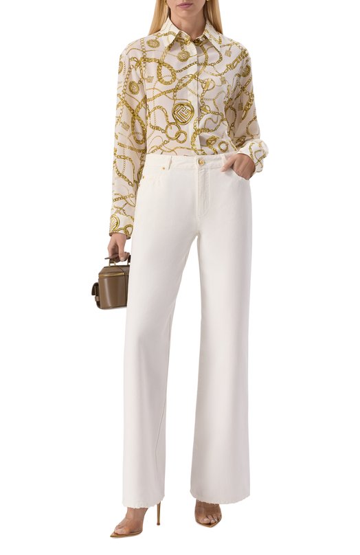 Шелковая рубашка Balmain FF1HS435/SF00 Белый  FF1HS435/SF00 Фото 2