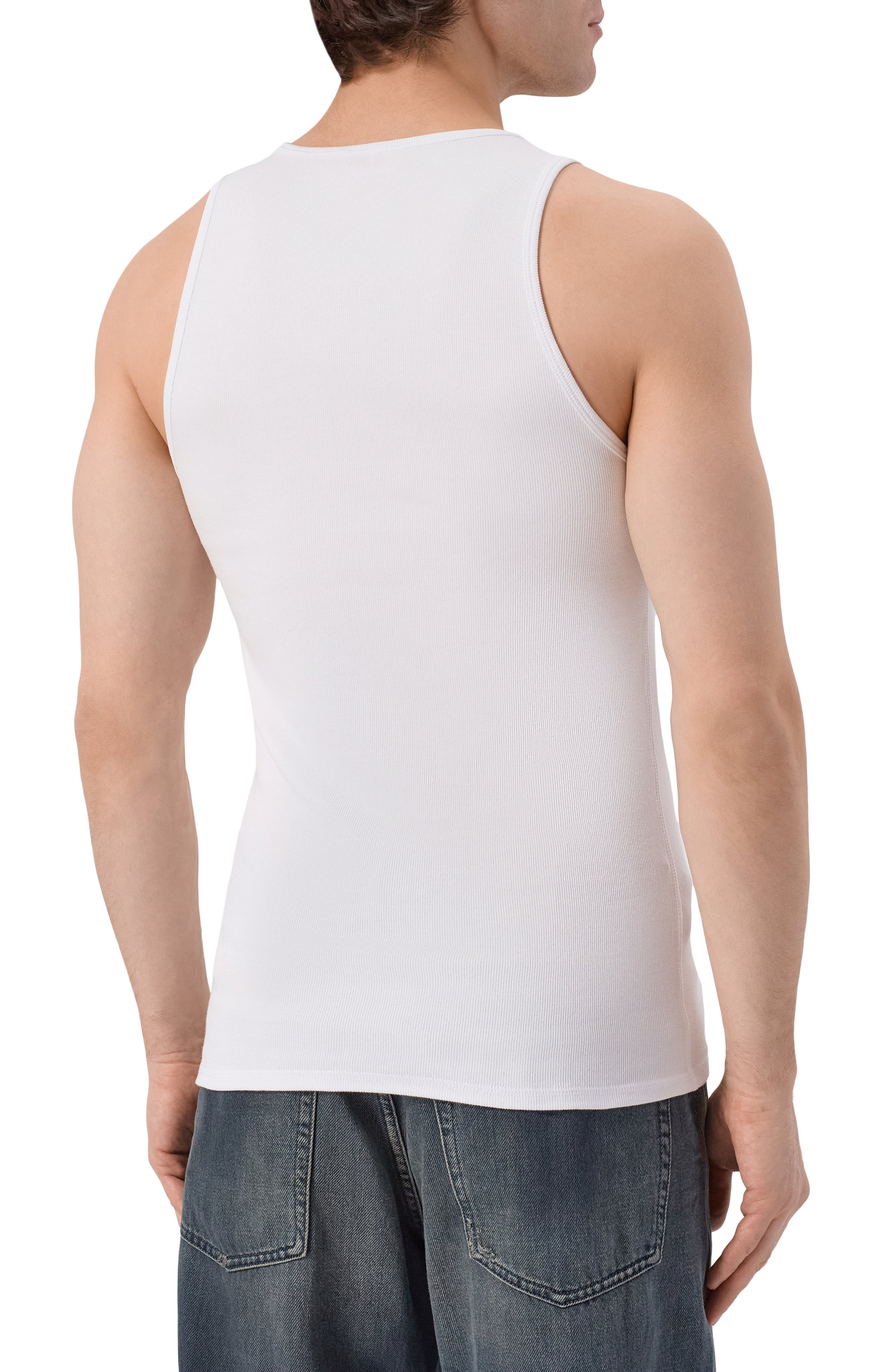 Хлопковая майка DIESEL белого цвета по цене 10550 руб., арт. A21560/0JEAI, фото 4 Хлопковая майка DIESEL, арт. A21560/0JEAI, фото 4