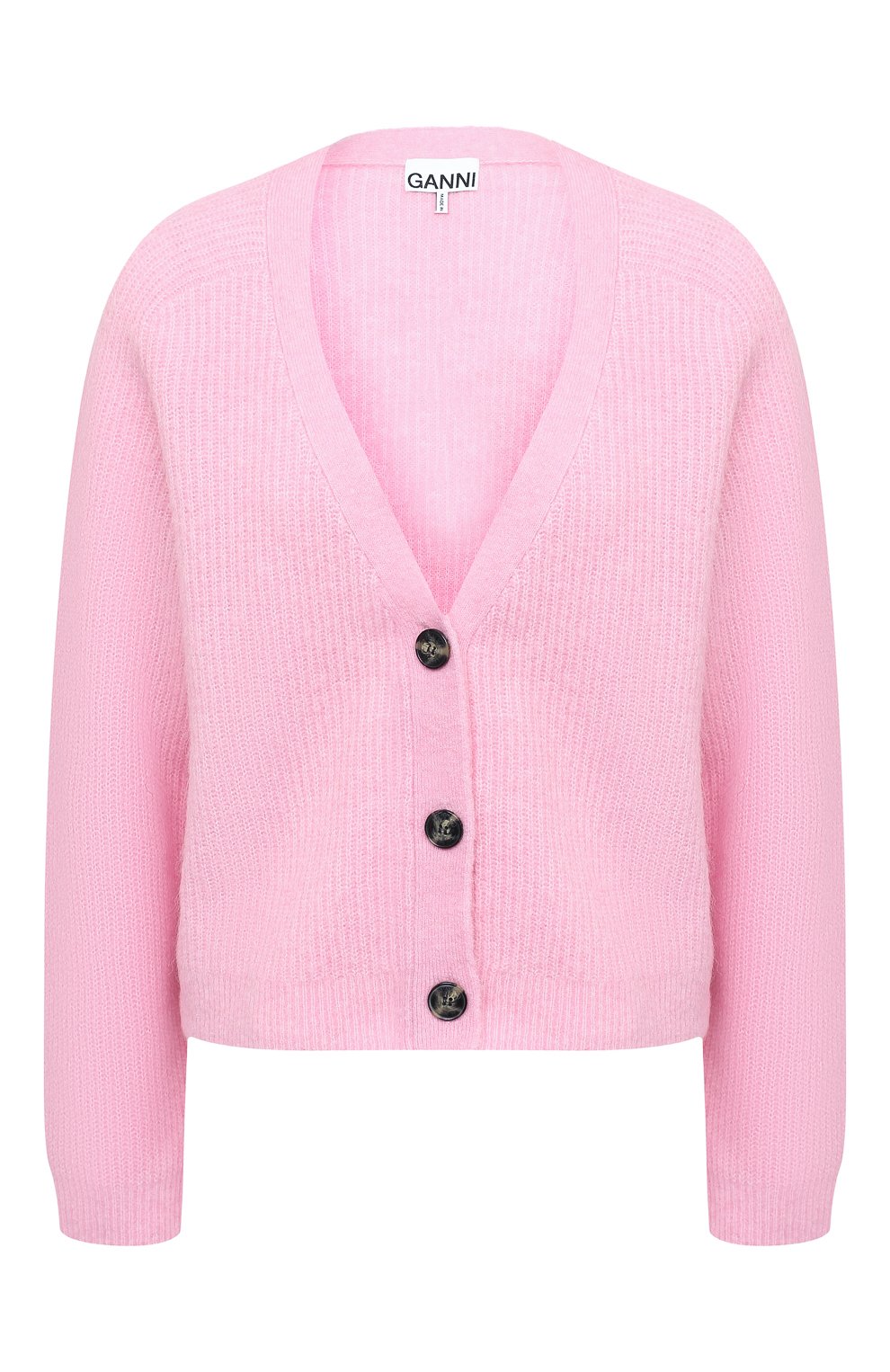 Кардиган GANNI розового цвета по цене 29950 руб., арт. K1418, фото 1 Кардиган GANNI, арт. K1418, фото 1