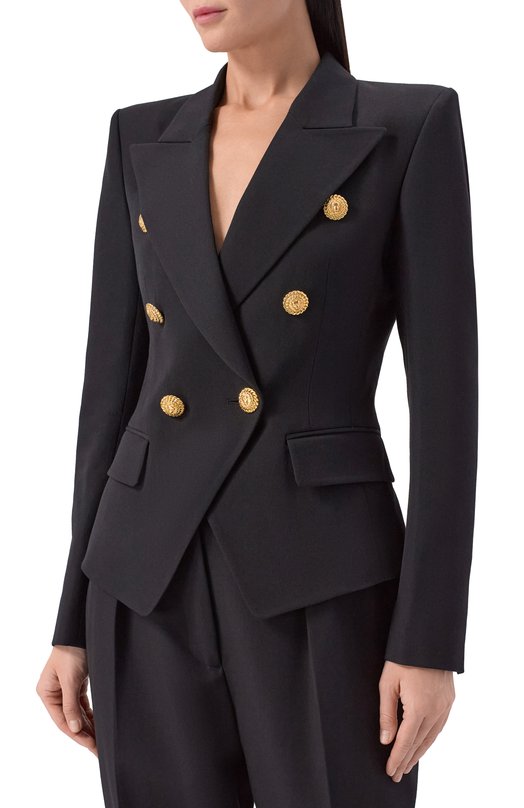 Шерстяной жакет Balmain GF1SI505/WC09 Чёрный  GF1SI505/WC09 Фото 3