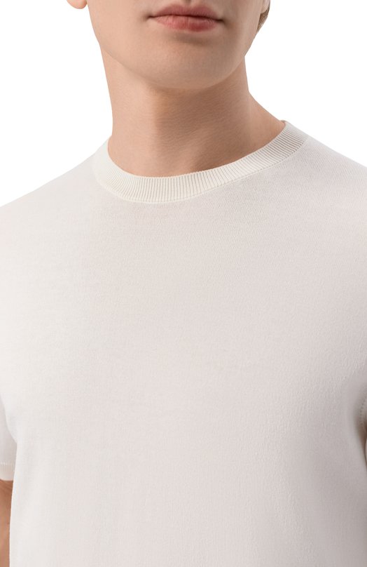 Джемпер из шелка и хлопка Andrea Campagna M5425-1033 Белый  M5425-1033 Фото 5