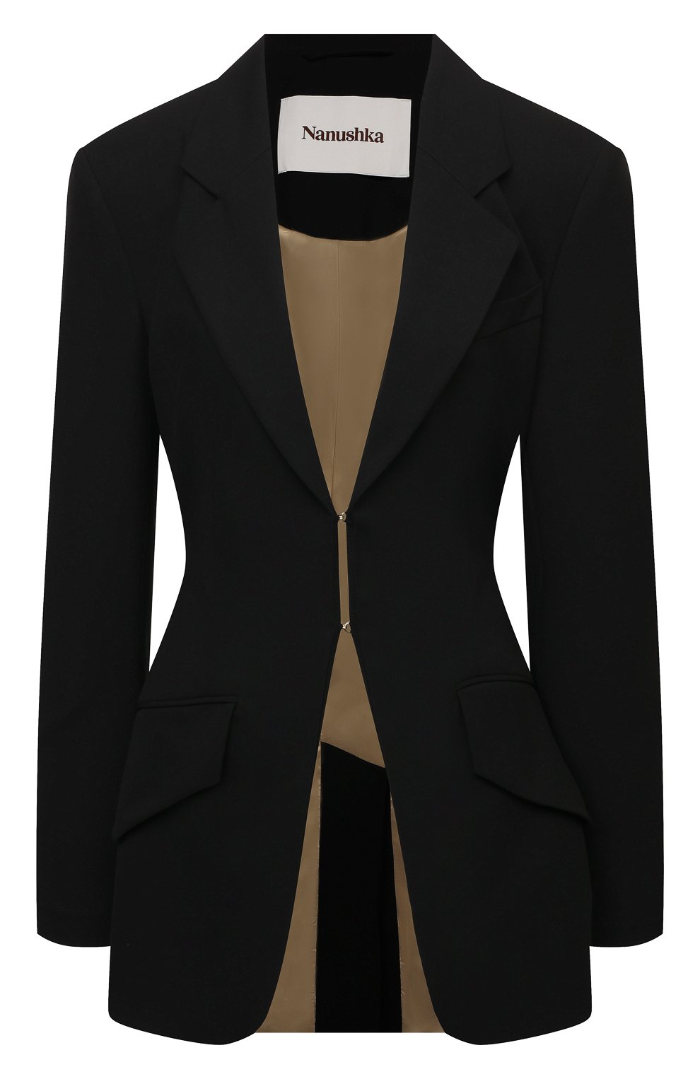 Жакет NANUSHKA черного цвета по цене 89950 руб., арт. LYDIA_BLACK_SUMMER SUITING, фото 1 Жакет NANUSHKA, арт. LYDIA_BLACK_SUMMER SUITING, фото 1
