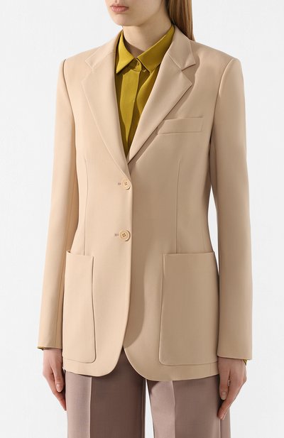 Шерстяной жакет STELLA MCCARTNEY бежевого цвета по цене 127500 руб., арт. 601103/S0A41, фото 3 Шерстяной жакет STELLA MCCARTNEY, арт. 601103/S0A41, фото 3