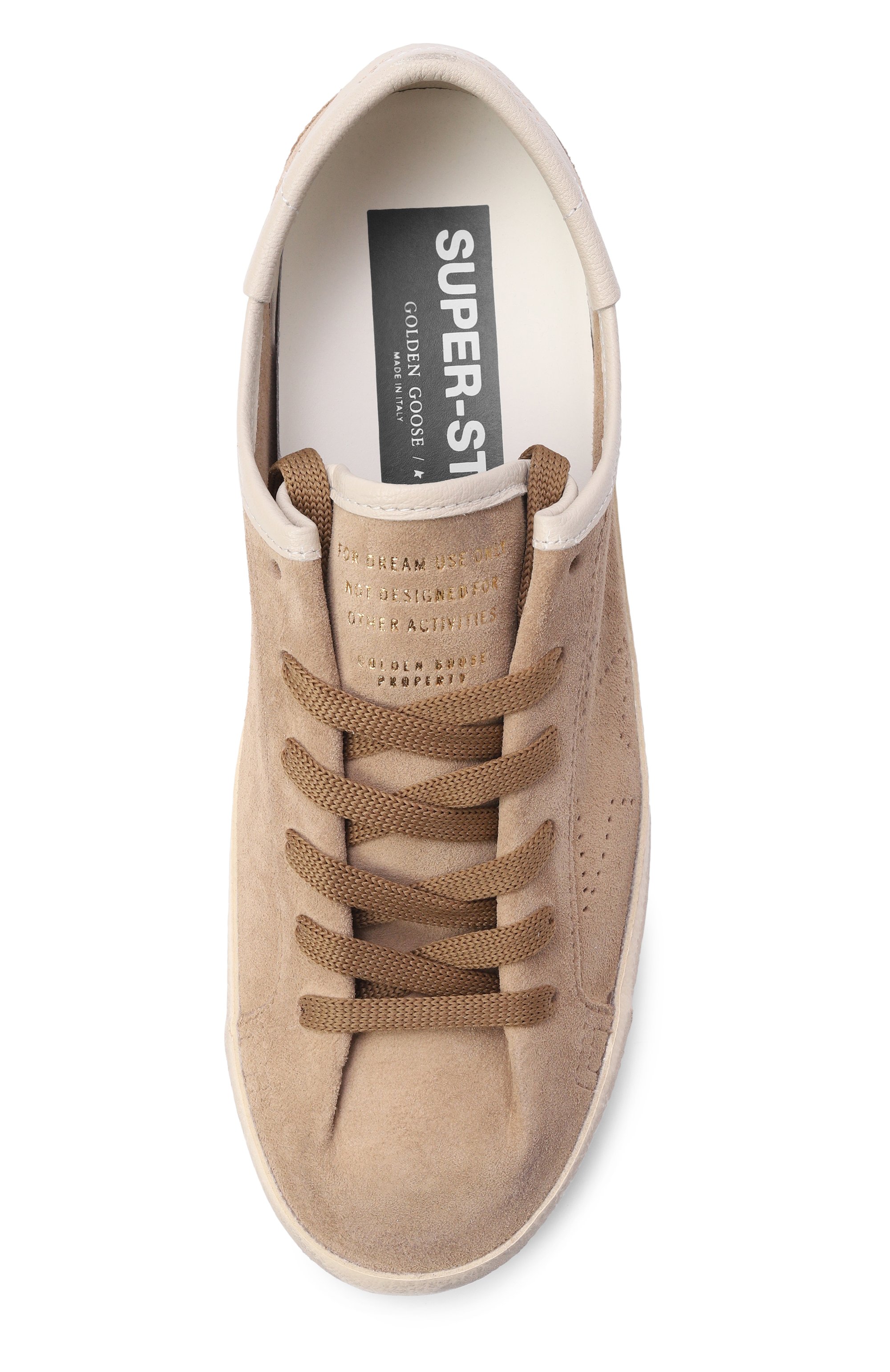 Замшевые кеды super-star GOLDEN GOOSE DELUXE BRAND бежевого цвета по цене 69950 руб., арт. GWF01077.F008593, фото 6 Замшевые кеды super-star GOLDEN GOOSE DELUXE BRAND, арт. GWF01077.F008593, фото 6
