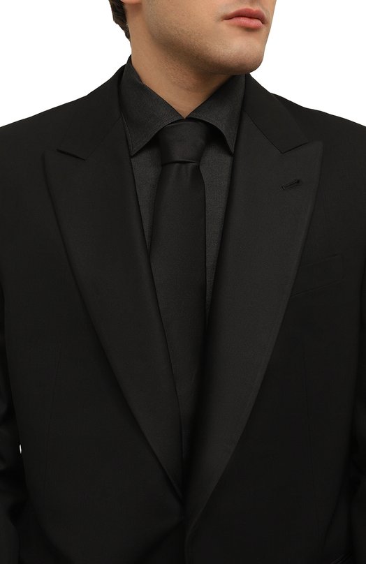 Шелковый галстук Corneliani 93U302-9320300 Чёрный  93U302-9320300 Фото 2