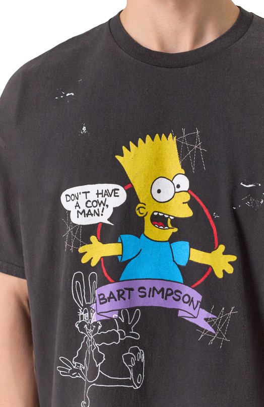 Хлопковая футболка DOMREBEL VTG BART SS25/T-SHIRT Чёрный  VTG BART SS25/T-SHIRT Фото 5