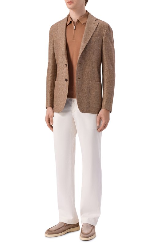 Пиджак изо льна и хлопка Andrea Campagna BIELLA/EE115U Коричневый  BIELLA/EE115U Фото 2