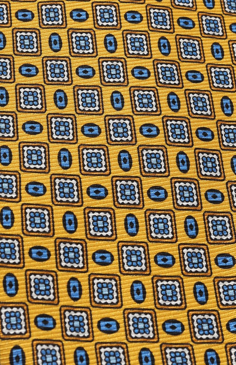 Мужской шелковый галстук KITON желтого цвета, арт. UCRVKLC01I90 | Фото 4 (Принт: С принтом; Материал: Текстиль, Шелк; Материал сплава: Проставлено; Нос: Не проставлено)