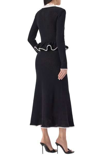 Платье из хлопка и льна SELF-PORTRAIT, арт. SS26086MB, фото 3