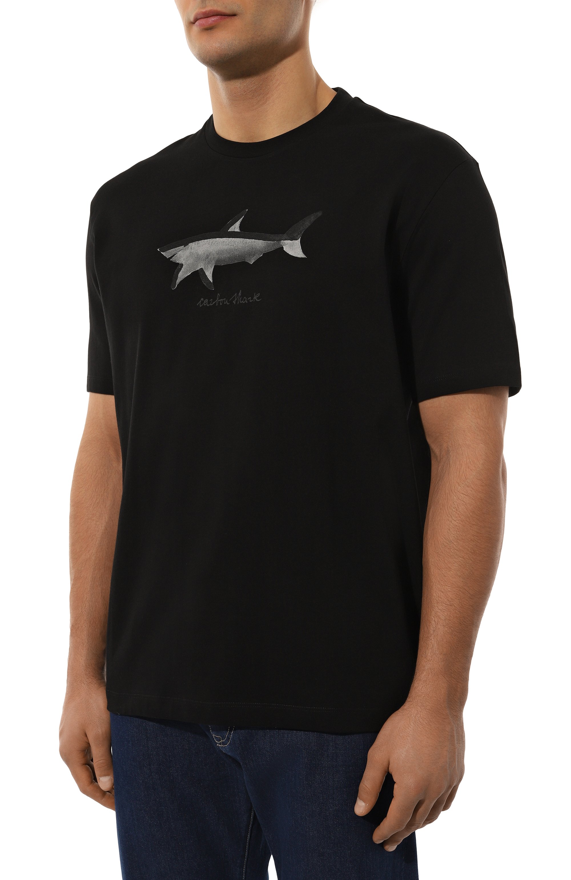 Хлопковая футболка PAUL&SHARK черного цвета по цене 22200 руб., арт. 25411071/XXL, фото 3 Хлопковая футболка PAUL&SHARK, арт. 25411071/XXL, фото 3
