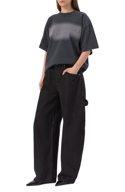 Хлопковая футболка Alexander Wang UCC1261890 Серый  UCC1261890 Фото 2