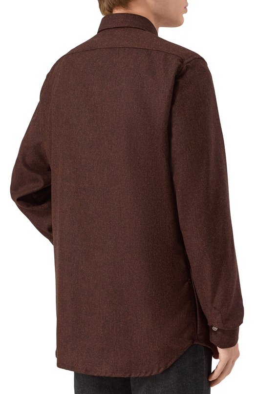 Шерстяная рубашка Kiton UMCBUBAK0167G05 Коричневый  UMCBUBAK0167G05 Фото 4