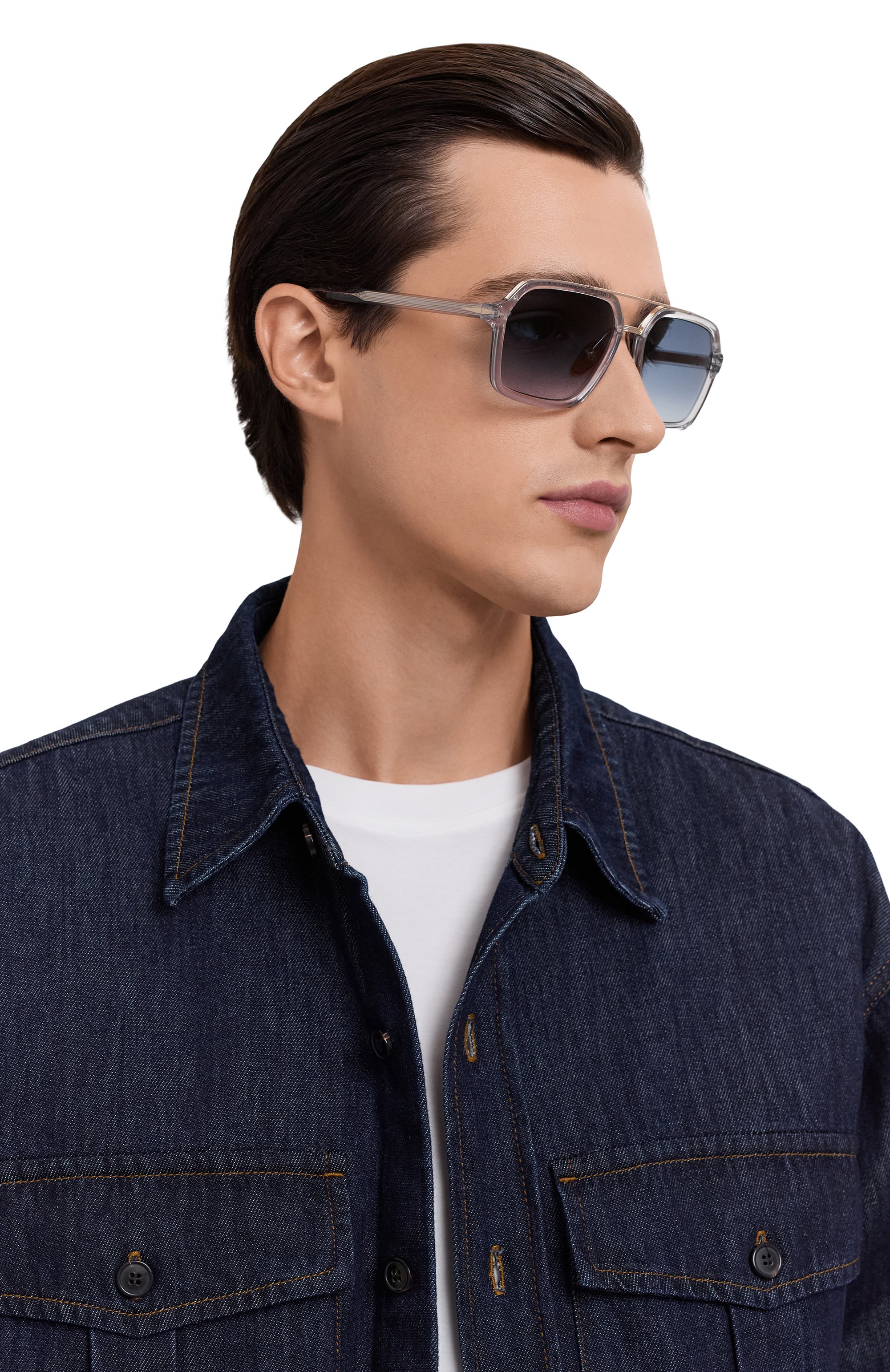 Солнцезащитные очки DAVID BECKHAM серого цвета по цене 32400 руб., арт. DB7128 FT3, фото 2 Солнцезащитные очки DAVID BECKHAM, арт. DB7128 FT3, фото 2