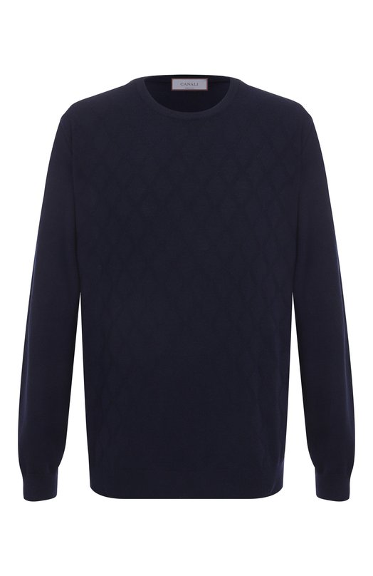 Шерстяной джемпер Canali C0012B/MK02358 Синий C0012B/MK02358