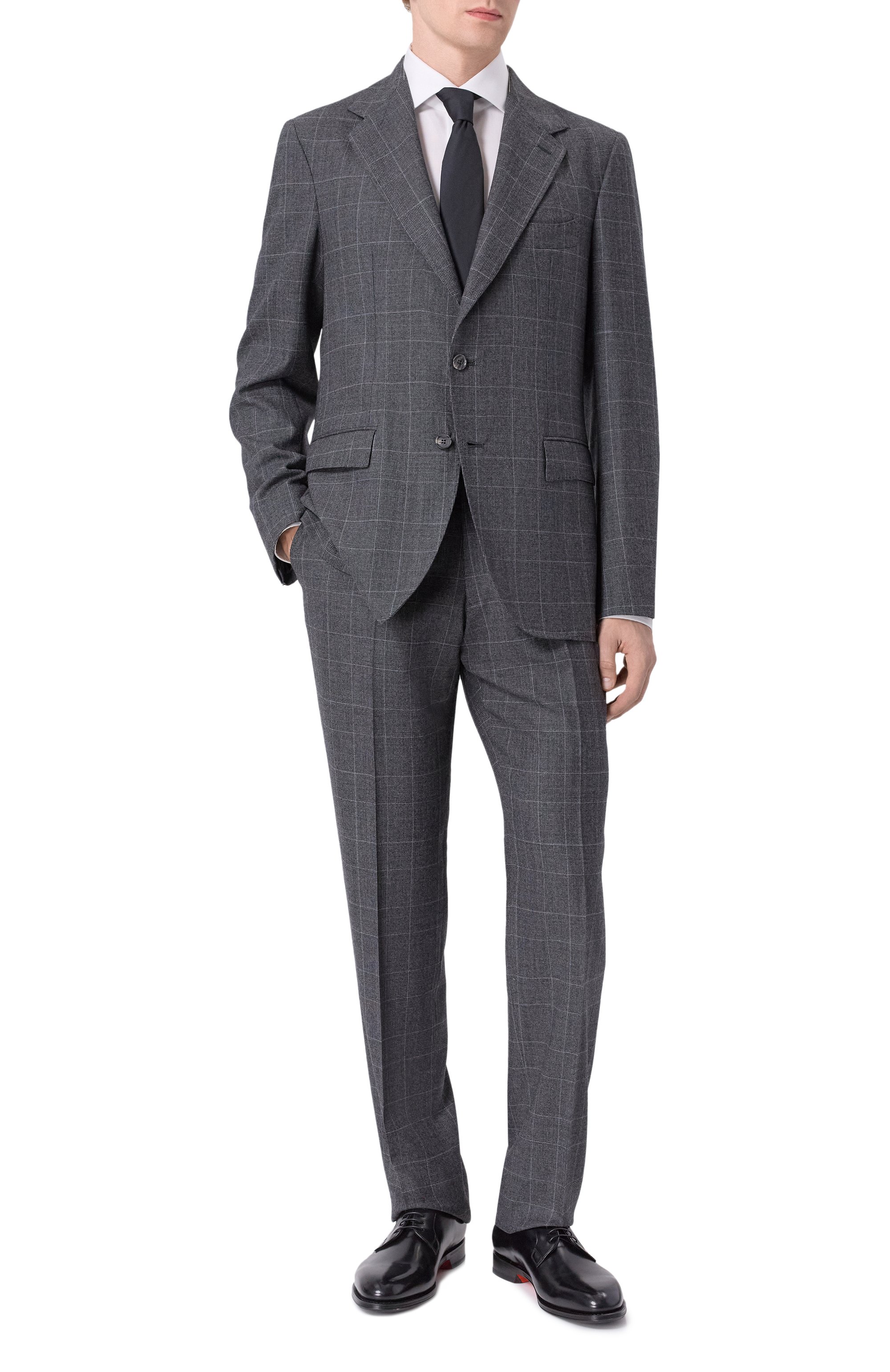 Шерстяной костюм ANDREA CAMPAGNA темно-серого цвета по цене 267500 руб., арт. VATICAN0 SRC/T25209-33/9_SET, фото 1 Шерстяной костюм ANDREA CAMPAGNA, арт. VATICAN0 SRC/T25209-33/9_SET, фото 1