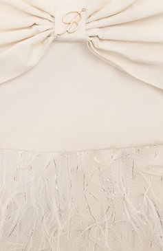 Детское платье BLUMARINE молочного цвета, арт. IA4058T3800 | Фото 3 (Драгоценные камни: Проставлено; Материал сплава: Проставлено; Рукава: Короткие; Материал внешний: Синтетический материал; Материал подклада: Вискоза; Девочки Кросс-КТ: Платье-одежда; Случай: Вечерний; Ростовка одежда: 6 лет | 116 см, 8 лет | 128 см, 10 - 11 лет | 140 - 146см, 12 лет | 152 см, 16 лет | 164 см)