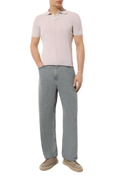 Хлопковое поло ANDREA CAMPAGNA кремового цвета по цене 41700 руб., арт. 57191/20660, фото 2 Хлопковое поло ANDREA CAMPAGNA, арт. 57191/20660, фото 2