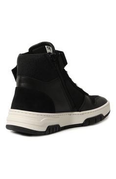 Детские кеды KARL LAGERFELD KIDS черного цвета, арт. Z30318 | Фото 3 (Материал сплава: Проставлено; Нос: Не проставлено; Материал внешний: Текстиль; Кросс-КТ: велькро; Мальчики Кросс-КТ: Обувь-высокие)