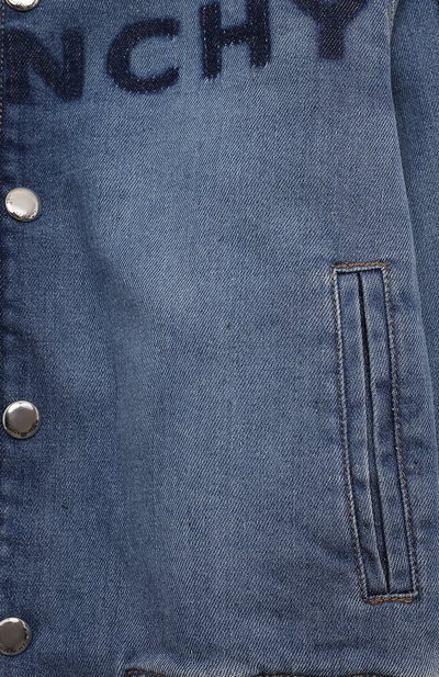 Джинсовый бомбер GIVENCHY синего цвета по цене 43900 руб., арт. H30104/6A-12A, фото 3 Джинсовый бомбер GIVENCHY, арт. H30104/6A-12A, фото 3