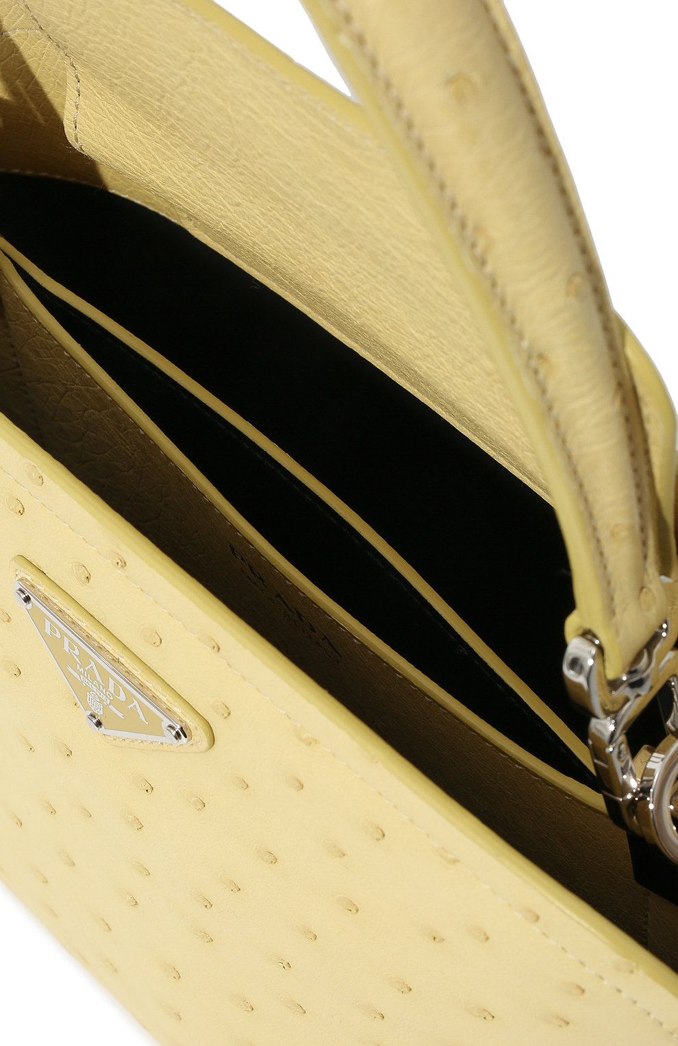 Сумка из кожи страуса PRADA желтого цвета по цене 850000 руб., арт. 1BA311-130-F068X-OOY, фото 5 Сумка из кожи страуса PRADA, арт. 1BA311-130-F068X-OOY, фото 5