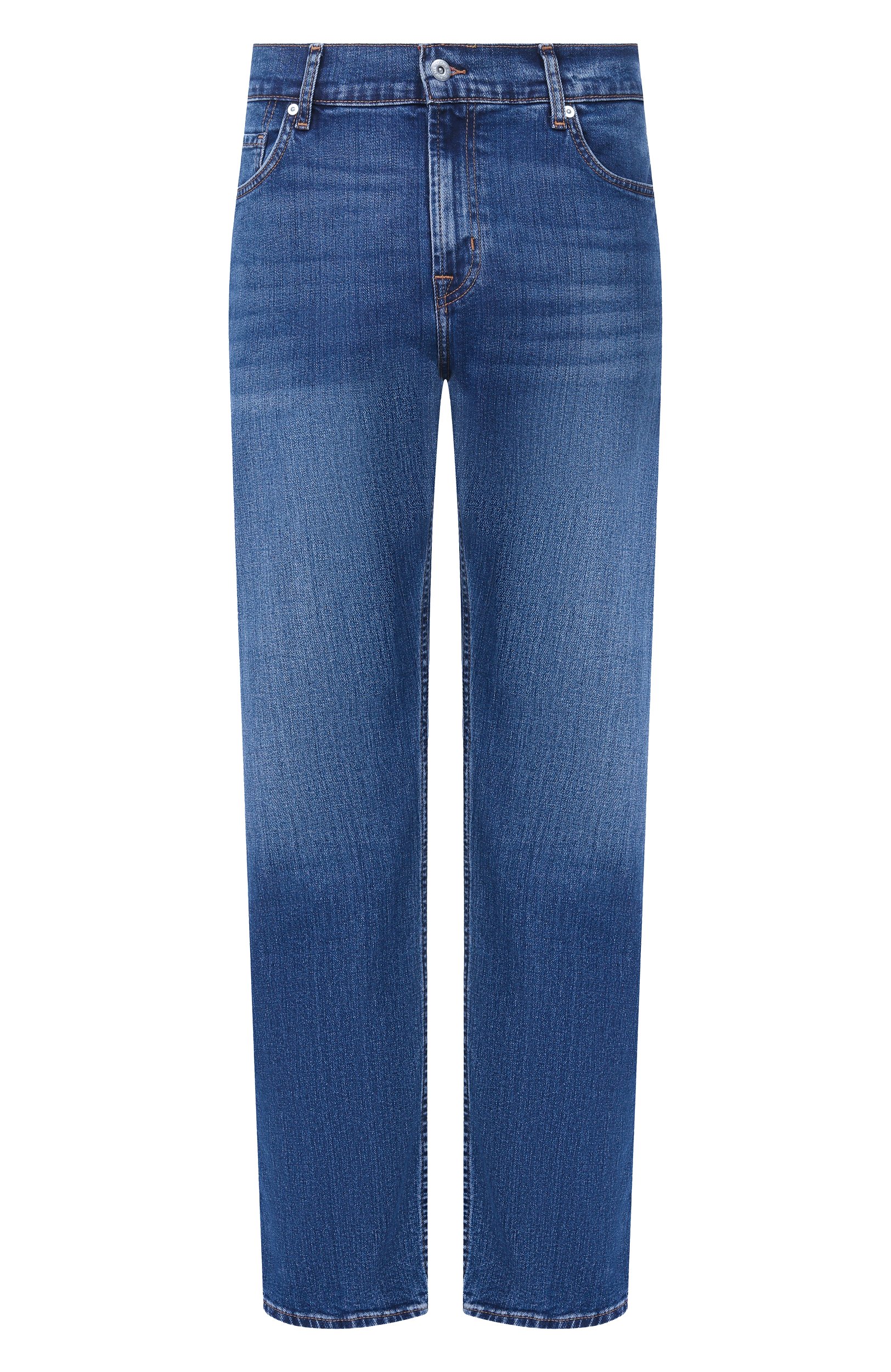 Джинсы straight 7 FOR ALL MANKIND синего цвета по цене 32950 руб., арт. 7TE70F25-3M5, фото 1 Джинсы straight 7 FOR ALL MANKIND, арт. 7TE70F25-3M5, фото 1