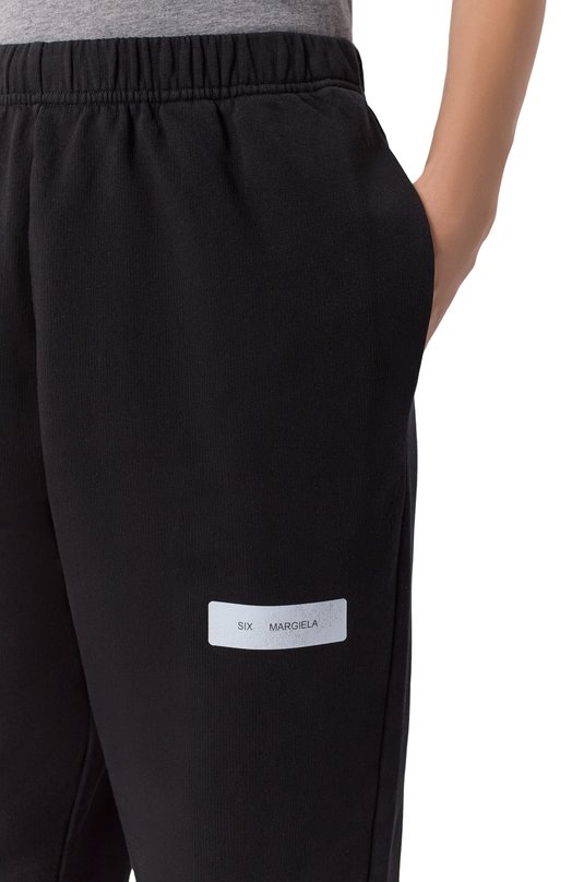 Хлопковые брюки MM6 S52KA0563/M25025 Чёрный  S52KA0563/M25025 Фото 5