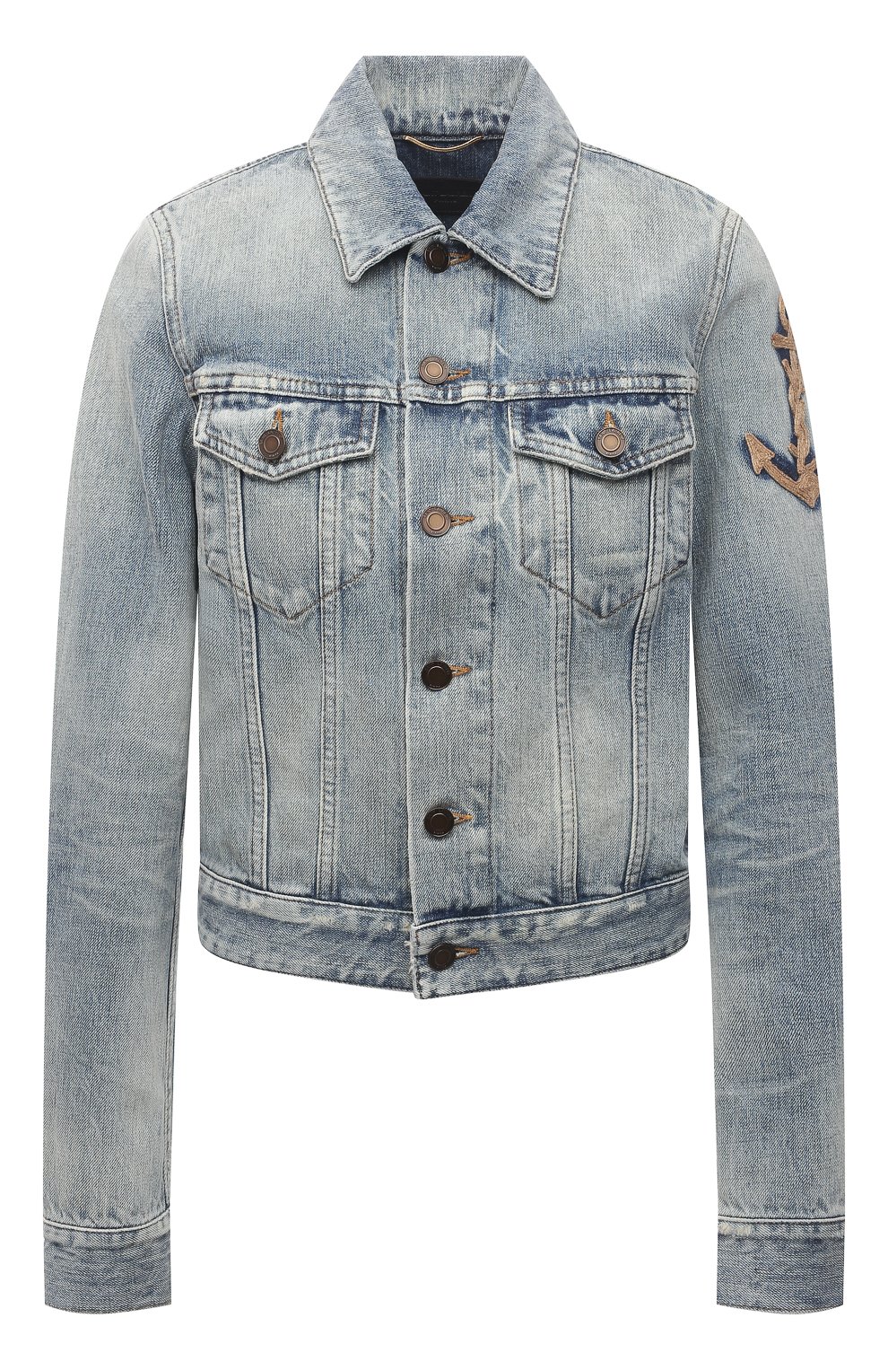 Джинсовая куртка SAINT LAURENT голубого цвета по цене 138500 руб., арт. 653464/Y864L, фото 1 Джинсовая куртка SAINT LAURENT, арт. 653464/Y864L, фото 1