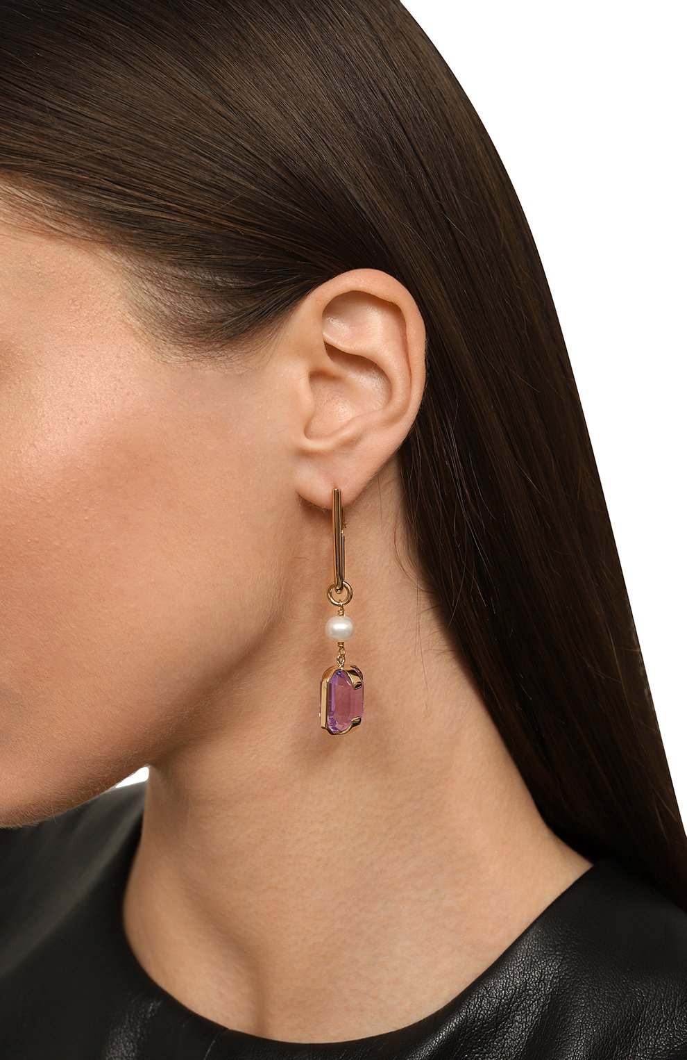 Серьги CRYSTALLINE JEWELLERY сиреневого цвета по цене 13860 руб., арт. 380YA, фото 2 Серьги CRYSTALLINE JEWELLERY, арт. 380YA, фото 2