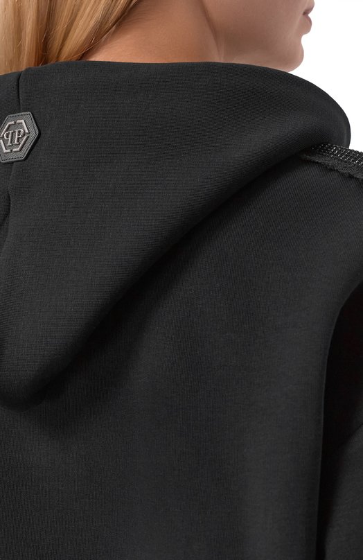 Хлопковая толстовка Philipp Plein SAFC WJB1935 PTE003N Чёрный  SAFC WJB1935 PTE003N Фото 5