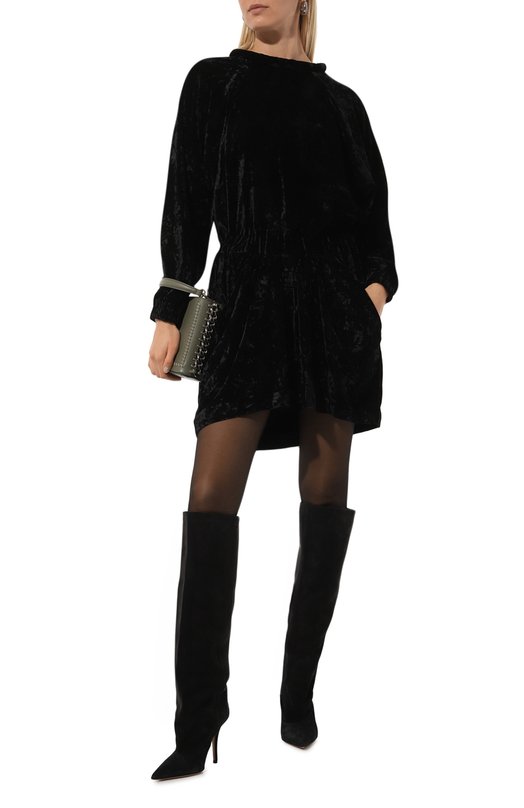 Бархатное платье Isabel Marant 24AR00606FA/B3J04I Чёрный  24AR00606FA/B3J04I Фото 2