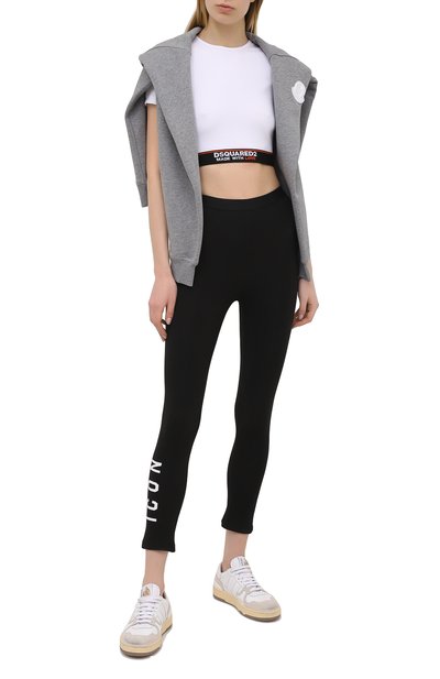 Хлопковый топ DSQUARED2 белого цвета по цене 16950 руб., арт. D8M263470, фото 2 Хлопковый топ DSQUARED2, арт. D8M263470, фото 2