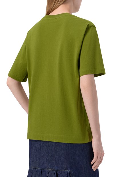Хлопковая футболка DRIES VAN NOTEN зеленого цвета по цене 32800 руб., арт. 131100/3600, фото 4 Хлопковая футболка DRIES VAN NOTEN, арт. 131100/3600, фото 4