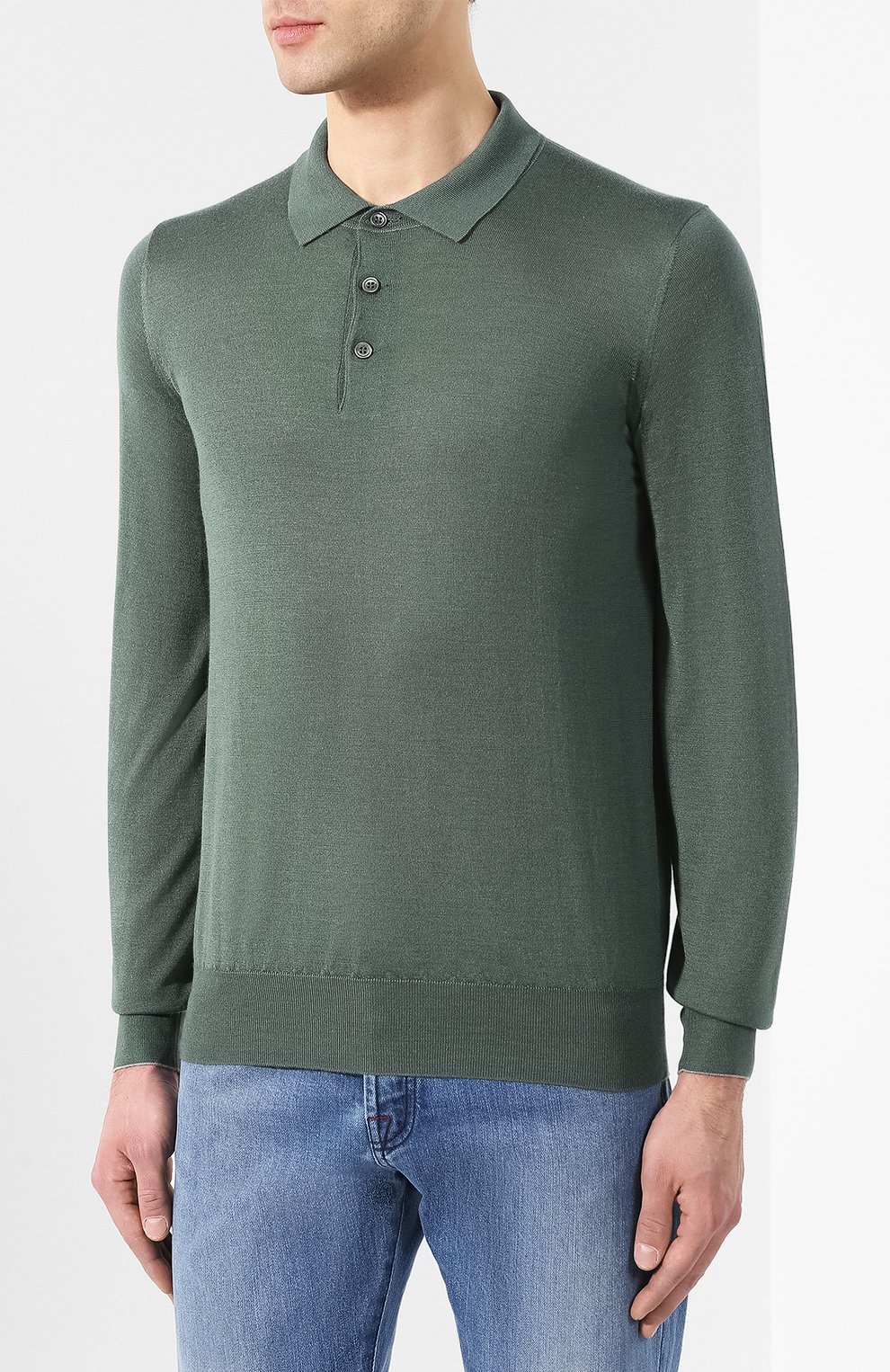 Поло из смеси кашемира и шелка BRUNELLO CUCINELLI, арт. M2300295, фото 3