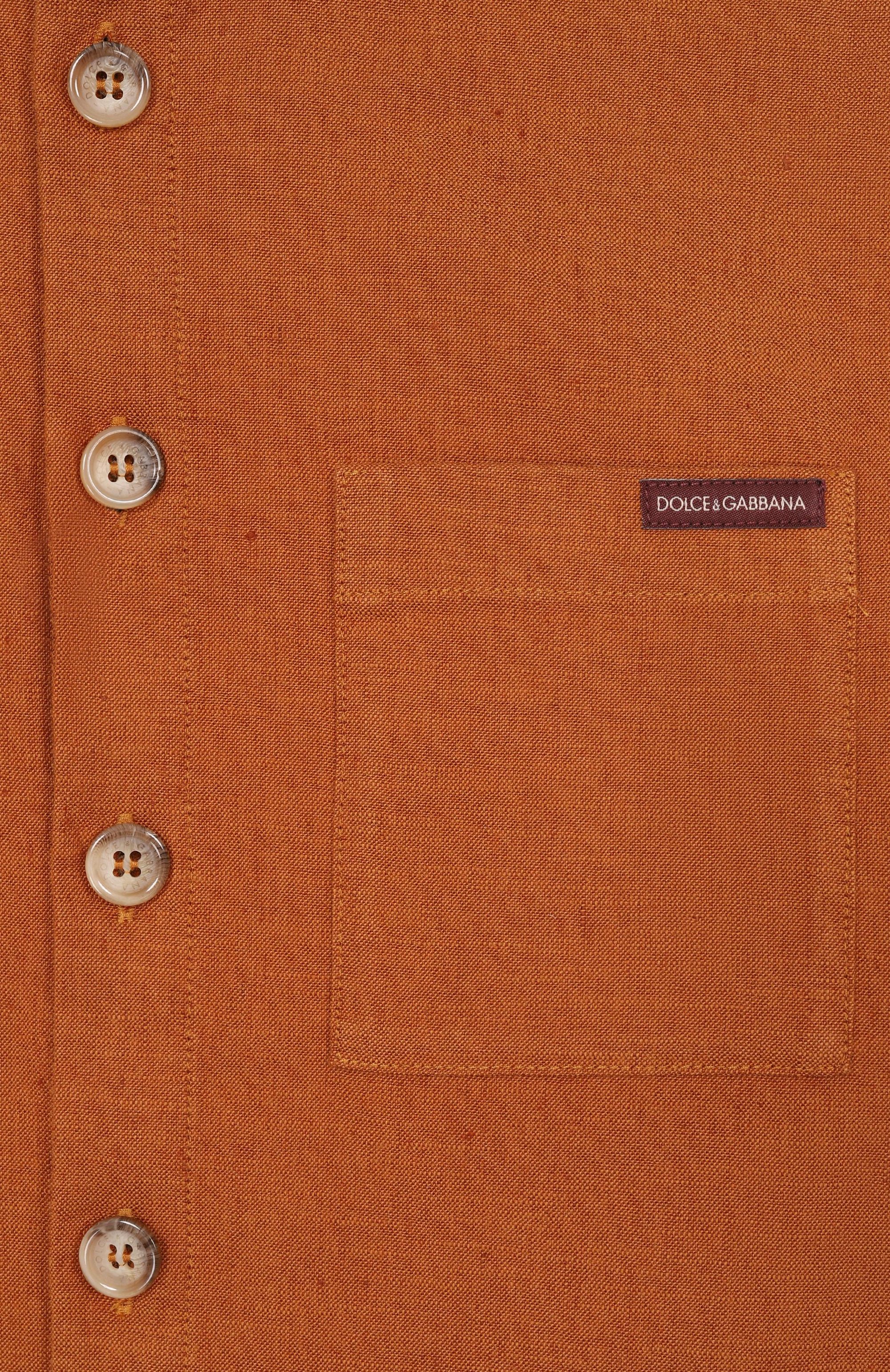 Рубашка из хлопка и льна DOLCE & GABBANA, арт. L44S75/LT372, фото 3