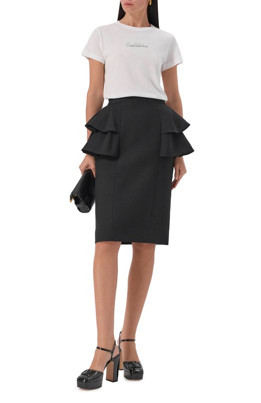 Хлопковая футболка Valentino 7B3MG25G/9L9 Кремовый  7B3MG25G/9L9 Фото 2