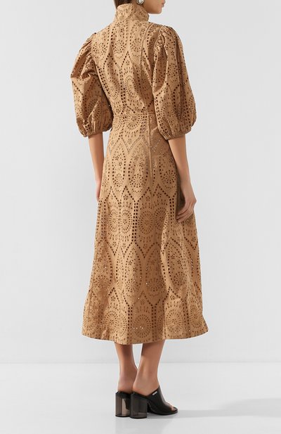 Хлопковое платье GANNI бежевого цвета по цене 29950 руб., арт. F4456, фото 4 Хлопковое платье GANNI, арт. F4456, фото 4